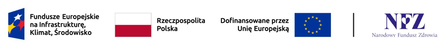 Loka funduszy, Unii europejskiej, Flaga polski oraz logo NFZ